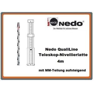 Nedo QualiLine Teleskop-Nivellierlatte 4m