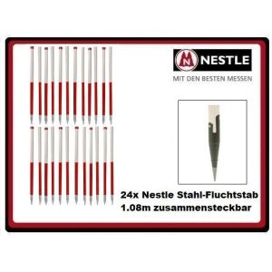 24x Nestle Steckbarer Stahl-Fluchtstab 1.08m