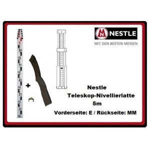 Nestle Teleskop-Nivellierlatte 5m mit MM-Teilung