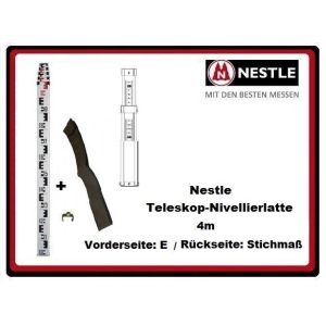 Nestle Teleskop-Nivellierlatte 4m mit E-/Stichmass-Teilung