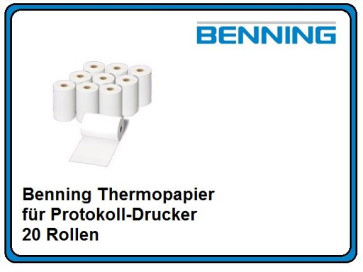 Benning Thermopapier für Protokoll-Drucker 20 Rollen