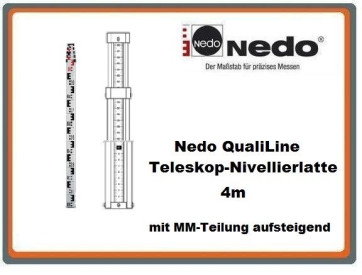 Nedo QualiLine Teleskop-Nivellierlatte 4m