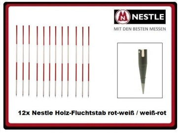 12x Nestle Holz-Fluchtstab 2m
