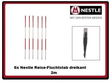 24x Nestle Reise-Fluchtstab 2m mit Dreikantspitze