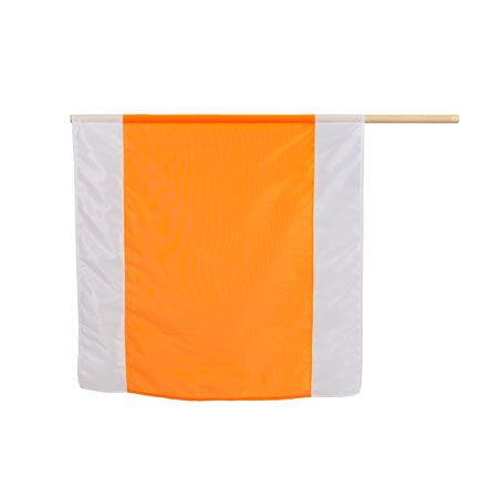 Nestle Warnflagge weiß/orange/weiß, 75x75cm Reißfestes Textil auf Holzstab  NESTLE-19803200