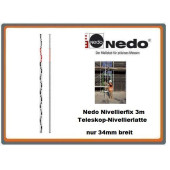Nedo Nivellierfix 3m Teleskop-Nivellierlatte 34mm