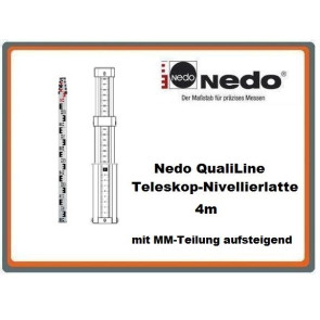 Nedo QualiLine Teleskop-Nivellierlatte 4m