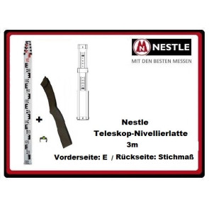 Nestle Teleskop-Nivellierlatte 3m mit E-/Stichmass-Teilung
