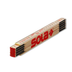 10x Sola H2/10 Holz-Gliedermaßstab 2m aus Natur-Birkenholz