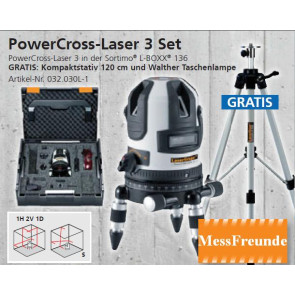 AKTION Laserliner PowerCross-Laser 3 Kreuzlinienlaser Set