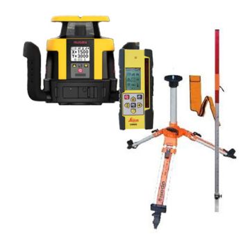 Leica Rugby CLAx Rotationslaser mit Software-Paket CLX250 und MessFreunde.de Kurbelstativ OUTDOOR bis 2.02m passend mit Laser-Differenzmesslatte in hochwertigem Set