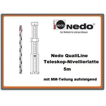 Nedo QualiLine Teleskop-Nivellierlatte 5m