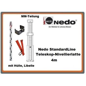 Nedo StandardLine Teleskop-Nivellierlatte 4m