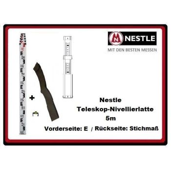 Nestle Teleskop-Nivellierlatte 5m mit E-/Stichmass-Teilung